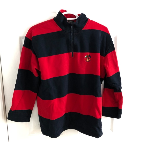Ralph Lauren Sweaters - Retro Rugby Ralph Lauren Striped Zip Sweater